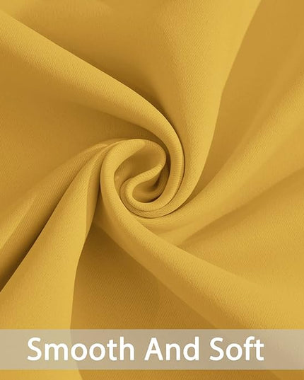 Yakamok Blackout Curtains Room Darkening Thermal Insulated with Grommet Window Curtain for Bedroom, 52x108 inch,Mustard Yellow, 2 Panels