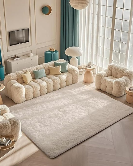 Ophanie 5x7 Area Rugs for Living Room Ivory, Fluffy Shag Large Fuzzy Plush Soft Rug, Shaggy Floor Big Carpets for Bedroom Nursery, Kids Home Decor Aesthetic