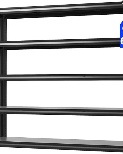 60" W Garage Shelving Heavy Duty,5 Tier Storage Shelves,3030LBS Adjustable Shelf Unit, Metal Garage Shelving for Warehouse Industrial Basement, 72" H × 60" W × 24" D, Black