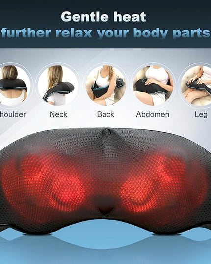 Mo Cuishle Shiatsu Back Shoulder and Neck Massager with Heat, Electric Deep Tissue 4D Kneading Massage, Best Gifts for Women Men Mom Dad, Fathers Day, Mothers Day, Christmas Gifts