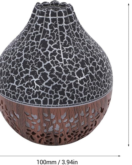 Air Diffuser Humidifier, Wood Grain Ultrasonic Cool Mist, 2 in 1 Aromatherapy Essential Oil Diffuser with Mood Light, Quiet Personal Humidifier for Bedroom Office (Black)
