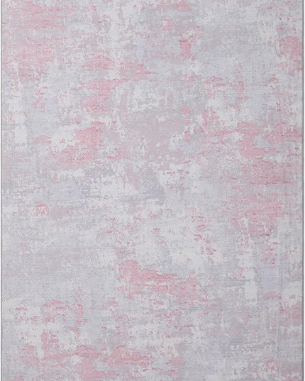 Modern Abstract Area Rug 4x6 Non Slip Non Shedding Rug Low Pile Stain Resistant for Bedroom Living Room,Grey Pink