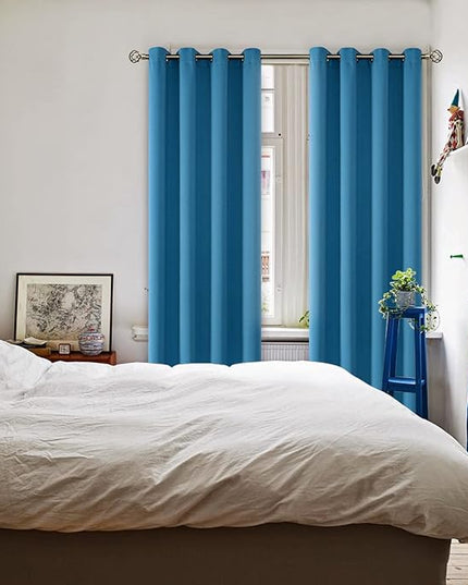 BGment Blackout Curtains - Grommet Thermal Insulated Room Darkening Bedroom and Living Room Curtains, Set of 2 Panels (52 x 84 Inch, Steel Blue)