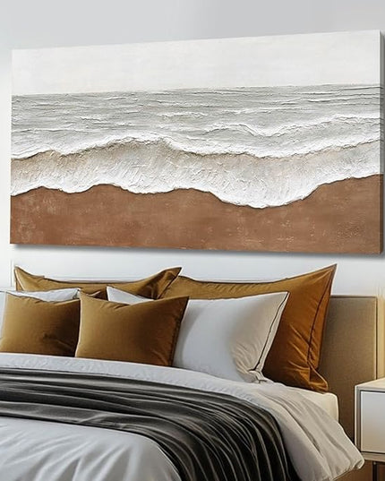 Artexist Seascape Wall Painting Landscape Home Wall Art Grey 24"x48" Wall Decor for Bedroom, Office