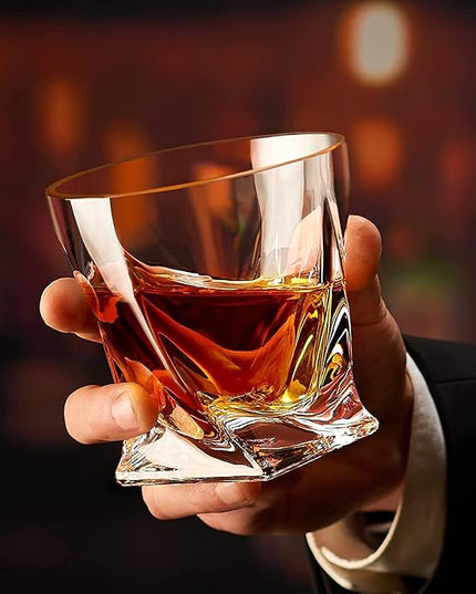 Old Fashioned Whiskey Glasses 10 OZ Rocks Glasses Set of 6, Gift Box - Barware For Bourbon, Scotch, Rum glasses, for Men Women