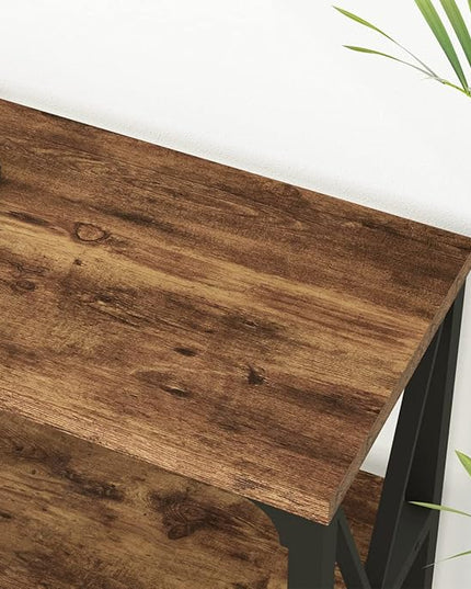 IBF Rustic Console Table for Entryway, Farmhouse Wood Sofa Table with Storage, Industrial Open Entry Table for Hallway, Modern Foyer Tables Behind Couch Shelf for Home Living Room, Rustic Brown, 55 In