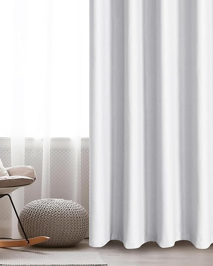 JIUZHEN Room Divider Curtains for Sliding Glass Doors, Room Darkening Thermal Insulated Curtain for Patio Door, Extra Wide Privacy Curtain (Greyish White, W100 by L96, 1 Panel)