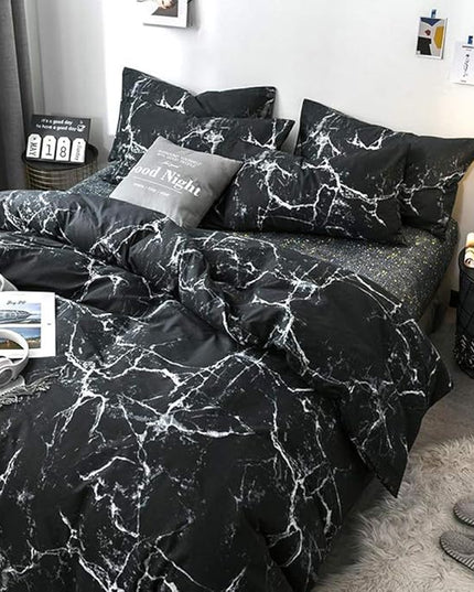 Houseri Black Comforter Set - Twin Size Black & White Gothic Aesthetic Comforter (3pcs, Twin Size)