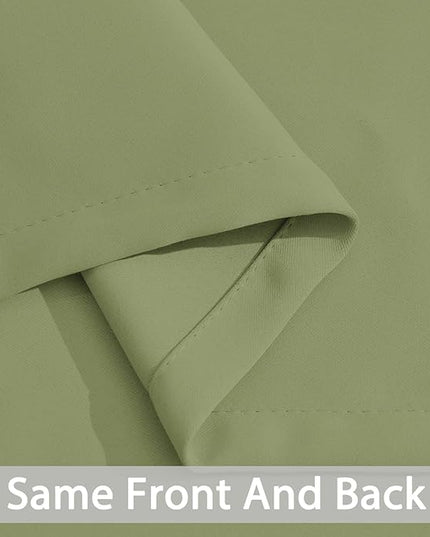 Yakamok 84 Inch Length Blackout Curtains for Bedroom, Light Blocking Drapes Room Darkening Thermal Insulated Solid Grommet Panels for Living Room, (62Wx84L, Sage Green, 2 Panels)