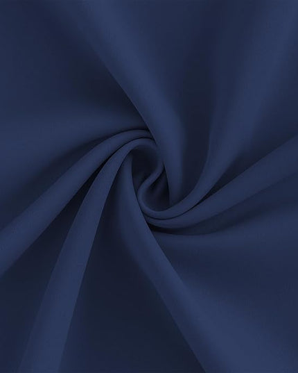 DONREN Navy Pinch Pleated Blackout Curtains with Hooks - 132 inches Extra Long Room Darkening Thermal Insulated Window Curtain Panels for High Ceiling Living Room 2 Panel 40" Wx132 L
