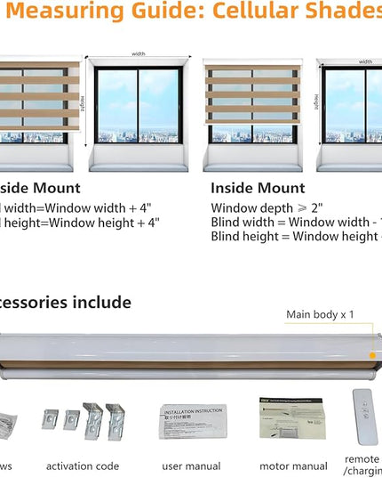 Motorized Zebra Blinds Rechargeable with Remote Blackout Cordless Zebra Shade Smart Electric Curtains for Windows and Privacy Light Filtering Roller Shades, 45" W x 72" H Brown