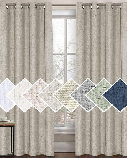 H.VERSAILTEX 100% Blackout Curtain for Bedroom 108 Inches Long Grommet Linen Face Full Light Blocking Curtain Drape for Living Room Thermal Insulated Linen Look Curtain 1 Panel, 52" W x 108" L, Stone