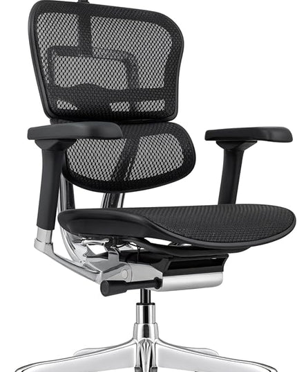 Ergohuman Eurotech ME7ERG GEN2 High Back Mesh Office Chair with Tilt Tension Control, Tilt Lock, Back Angle, Back Height, Synchro Tilt, Seat Height, Seat Depth, and Arm Height Adjustments, Black