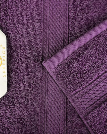 Superior Egyptian Cotton Pile 3 Piece Towel Set, Includes 1 Bath, 1 Hand, 1 Face Towel/Washcloth, Ultra Soft Luxury Towels, Thick Plush Essentials, Guest Bath, Spa, Hotel Bathroom, Plum