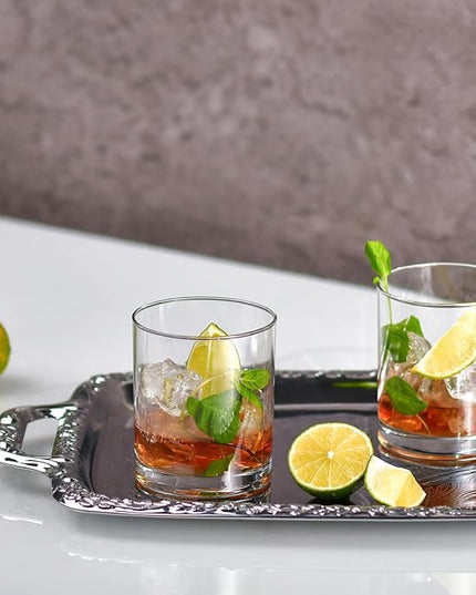 Krosno Whisky Sour Tumbler Glasses Old Fashioned Bourbon Cognac Brandy | Set of 6 | 10.1 oz | Blended Collection | Perfect for cocktails, drinks, water, juice, scotch, irish liquor, whisky