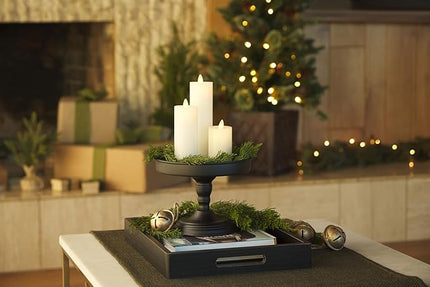 Luminara Classic Slim Flameless LED Candle, White 2" x 7.9", Battery Operated Moving Flame Pillar w/Timer, Safe Realistic Wax Candle, Home Decor