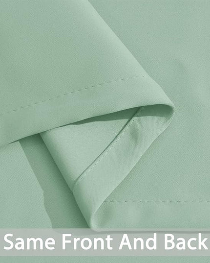 Yakamok Green Curtains 84 Inches Length Blackout Curtain for Bedroom-Light Sage Green Room Darkening Thermal Insulated Grommet Drapes Panels for Living Room, 52W x 84L, Light Sage, 2 Panels