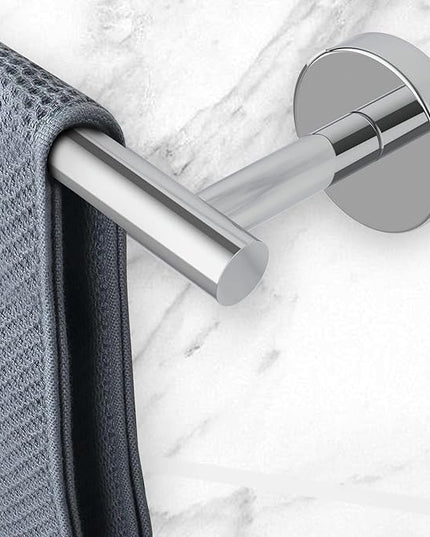 Newfun 10-Pieces Bathroom Hardware Set, Includes 24 Inch Towel Racks for Bathroom Wall Mounted, Toilet Paper Holder, Towel Hooks for Bathrooms, Towel Rings for Bathroom Wall (Polished Chrome)