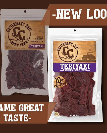 Cattleman's Cut Teriyaki Beef Jerky, 10 Ounce