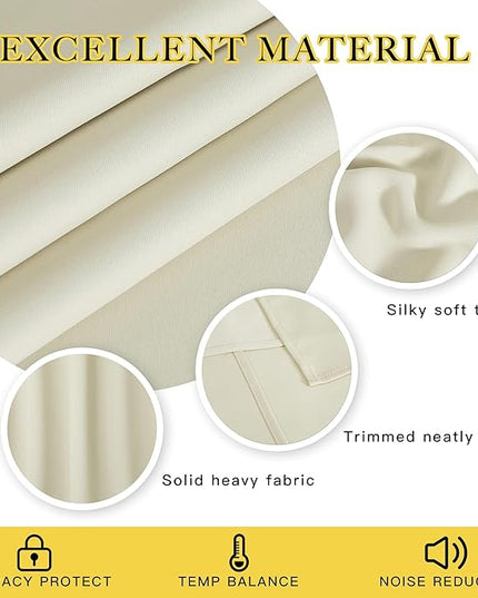 NICETOWN Blackout Sliding Glass Door Curtain, Thermal Insulated Grommet Room Darkening Window Treatment Sound Dampening for Bedroom/Living Room, Beige, W80 x L90, 1 Panel