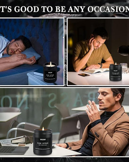 6 Pack Candles for Home Scented Aromatherapy Candles Gifts Set for Mens, Men Candle Set, 42 oz 300 Hour Long Lasting Candles Gifts for Men Birthday, Christmas