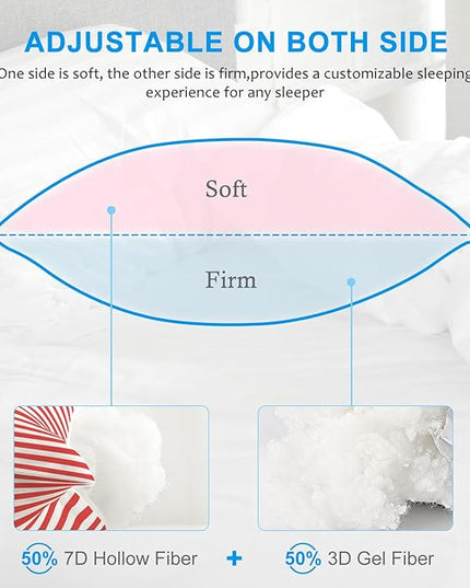 EIUE Bed Pillows for Sleeping 2 Pack Queen Size，Super Soft Down Alternative Microfiber Filled Pillows,Pillows for Side and Back Sleepers,20 x 30 Inches,Red