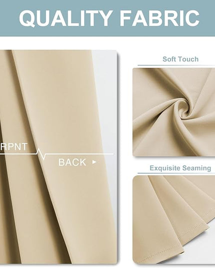 ChrisDowa Blackout Curtains 45 inches Long for Bedroom - 2 Panels Set Grommet Thermal Insulated Room Darkening Curtains for Living Room (Biscotti Beige, 52 x 45 Inch)