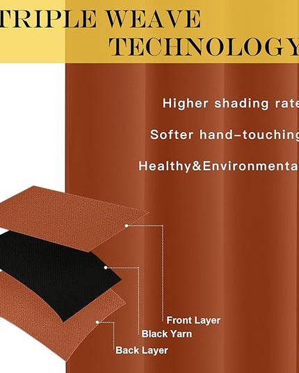 NICETOWN Blackout Doorway Curtain Drape 78 inch Long - Grommet Noise Reducing Thermal Insulated Solid Modern Window Treatments for Bedroom Closet (1 Panel, 52 x 78 Inch, Burnt Orange)