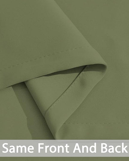 Yakamok 96 Inch Long Blackout Curtains Room Darkening Thermal Insulated with Grommet Window Curtain for Bedroom, 62Wx96L inch, Sage Green, 2 Panels