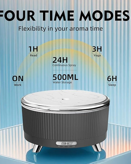 500ML Essential Oil Diffuser: Ultrasonic Aroma Diffuser with Remote Control for Spa Hotel Yoga Room - Humidifier for Bedroom with 7-Color Night Lights & Auto Shut-Off for Nursery/Women Home Relaxation