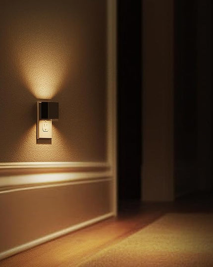 L LOHAS LED Night Light,[2-Pack] Night Lights Plug into Wall with Dusk to Dawn Sensor,Brightness Adjustable,3000K Soft White,Plug in Nightlight for Adults Bathroom Hallway Kitchen