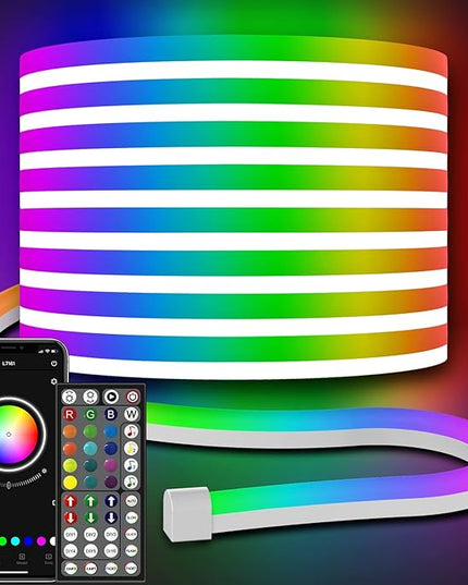 AILBTON 32.8FT Led Neon Rope Lights Control with App/Remote,Flexible Led Rope Light,Multiple Modes,IP65 Outdoor RGB Lights Waterproof,Music Sync Gaming Led Neon Strip Light for Bedroom Decor