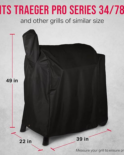 Grill Cover by Grillman, Black, 49 Inch, BBQ Outdoor Grill Covers, Charcoal & Gas Grills, Waterproof, Rip-Proof, Weather-Resistant, Anti-UV, Barbecue Cover for Weber, Genesis, Charbroil, Nexgrill, etc