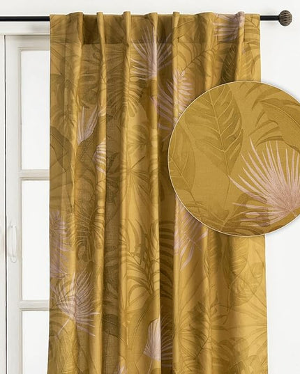 Maison d' Hermine Curtains for Living Room 100% Cotton 96 inch Length One Panel Light Filtering Curtains for Bedroom Windows with Rod and Loop Pockets Drapes (Creole Caramel, 50" W x 96" L)