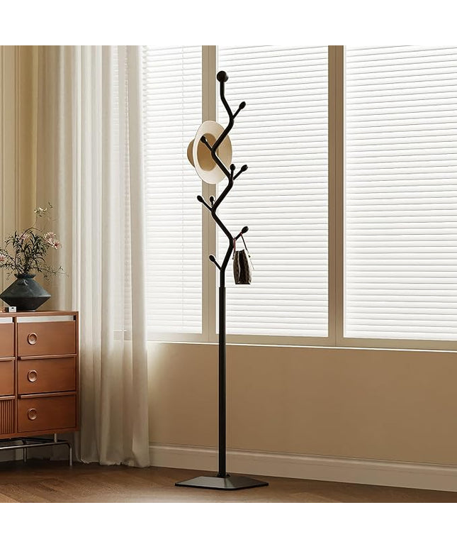 Tree-shaped coat rack,Coat Tree Freestanding with 8 Hooks and Sturdy Metal Base for Coat Hats Purses,Coat Stand for Entryway,Bedroom