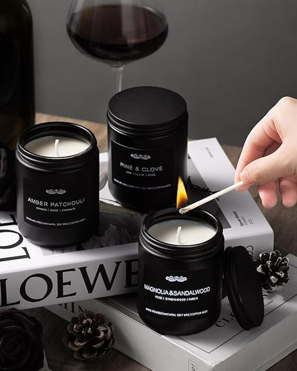 6 Pack Candles for Home Scented, Aromatherapy Candles Gifts Set for Men Candles Set, 42 oz 300 Hour Long Lasting Candles, Gifts for Mens Birthday Christmas Thanksgiving Anniversary Present