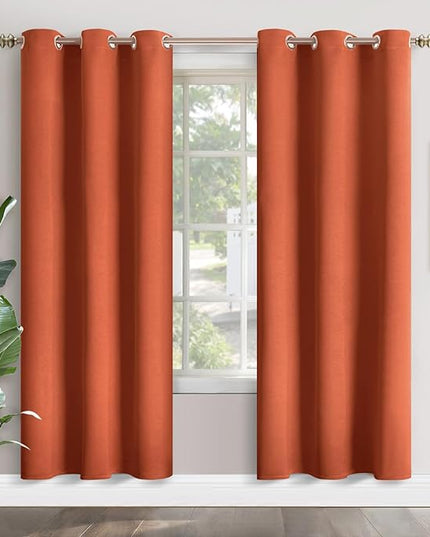 YoungsTex Terracotta Blackout Curtains 84 Inches Length for Bedroom - Burnt Orange Thermal Insulated Drapes with Grommet Room Darkening Privacy for Living Room Window, 2 Panels, 42 x 84 Inch