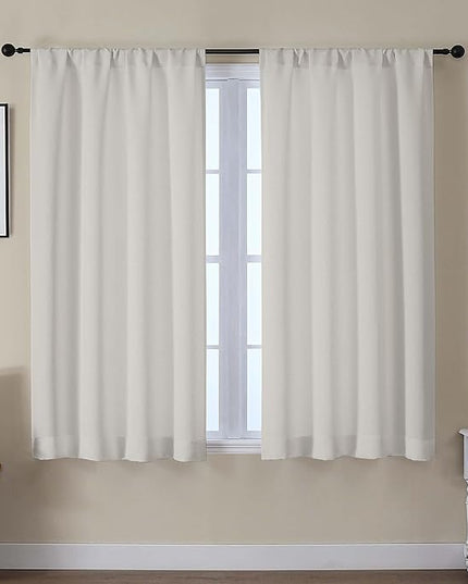 Gwine Natural Light Filtering Curtains for Bedroom 54 Inches Long, Thermal Insulated Room Darkening Curtains for Living Room Each 40" Wx54 L, 2 Panels