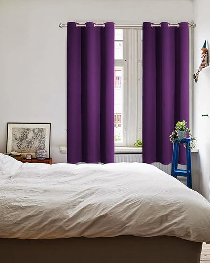 BGment Blackout Curtains - Grommet Thermal Insulated Room Darkening Bedroom and Living Room Curtain, Set of 2 Panels (42 x 72 Inch, Royal Purple)