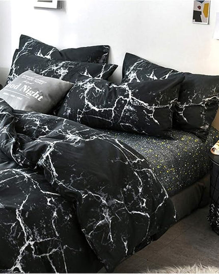 Houseri Black Comforter Set - Twin Size Black & White Gothic Aesthetic Comforter (3pcs, Twin Size)