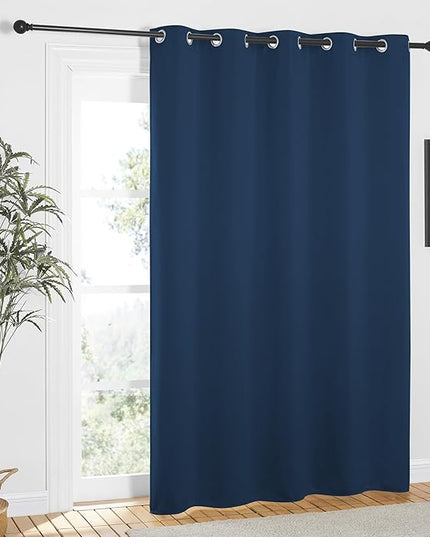 NICETOWN Moroccan Blue Blackout Curtains 84 inch Length, Grommet Top Room Darkening Drapes for Bedroom Living Room, Light Blocking Window Covering for Privacy (W66 x L84 Inch, 1 Panel)