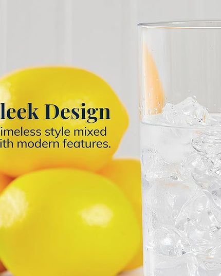 US Acrylic Classic Clear Plastic Reusable Drinking Glasses (Set of 6) 16oz Water Cups | BPA-Free Tumblers, Made in USA | Top-Rack Dishwasher Safe