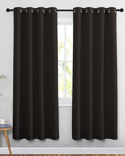 NICETOWN Bedroom Curtains 78 inch Length - Grommet Privacy Window Curtains & Drapes Light Blocking Sound Reducing Window Treatments for Living Room (Toffee Brown, 2 Panels, W52 x L78)