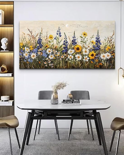 ERQINHUA Farmhouse Wall Decor For Living Room Large Canvas Wall Art For Bedroom Office Decorations Boho Wall Paintings Flowers Watercolour Pictures Printing Artwork Ready To Hang Home Decor 30"X60"