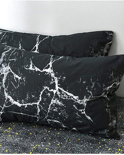 Houseri Black Comforter Set - Twin Size Black & White Gothic Aesthetic Comforter (3pcs, Twin Size)