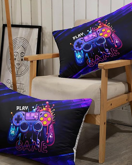 AILONEN Gamer Fitted Sheet Set Twin XL Size, Gaming Bed Sheet Set,Honeycomb Hexagon Games Sheets Set,Teen Boys Gamepad Bed Sheet Sets 3 Pieces, 1 Fitted Sheet and 2 Pillowcases