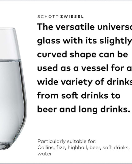 SCHOTT ZWIESEL Forté Universal Tumbler (Set of 6), Versatile Drinking Glasses, Dishwasher-Safe Tritan Crystal Glasses, Made in Germany (19 Ounce)