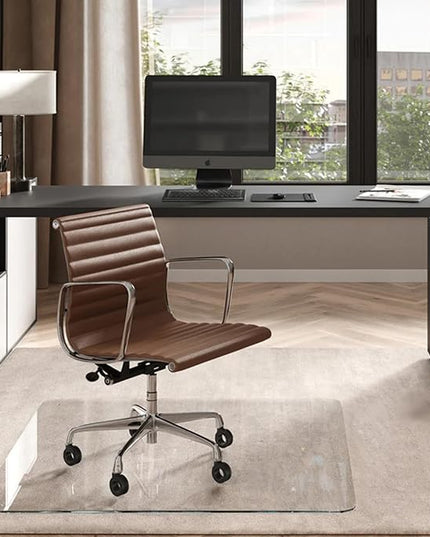 Vitrazza Glass Chair Mat 48” x 48” Superior ¼" thick, Luminoso Low-iron Ultra Clear, Certified Tempered Safety Glass, Delivers a Smooth Glide, Protects Carpet or Wood, Beautiful in Home or Office.