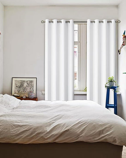 BGment Blackout Curtains - Grommet Thermal Insulated Room Darkening Bedroom and Living Room Curtains, Set of 2 Panels (52 x 108 Inch, Pure White)