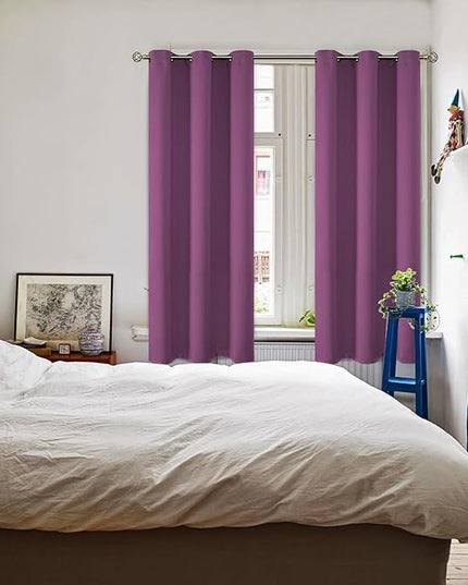 BGment Room Darkening Curtains 63 Inches Long - Grommet Thermal Insulated Drapes Window Treatment Curtains for Bedroom, 2 Panels, 42 x 63 Inch, Eggplant Purple